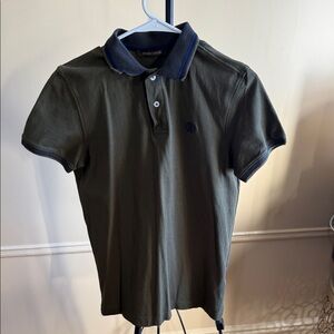 Roberto cavalli. Men's Dark Green Polo with Navy Accents